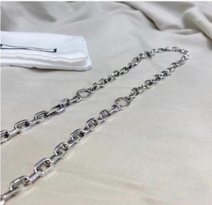 2021 Серебряное ожерелье с двойной буквой для пары, индивидуальность, хип-хоп, ретро-дизайн, фирменный кулон, ожерелья из бисера, праздничные подарки6408769