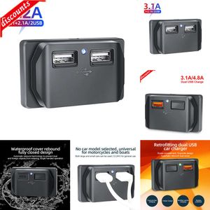 Nuova altra elettronica per auto 3.1A 4.8A Presa caricabatteria per auto Dual USB 12V 24V per moto Auto Camion ATV Barca RV Bus Adattatore di alimentazione Presa LED Luce