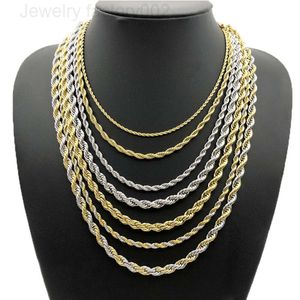 Seil Platin Bulk 18 Karat vergoldet Edelstahl Bulk Gliederkette Dubai Flat Top Roll Schmuck Halskette für Herren gedrehte Ketten