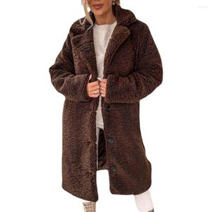 Trench da donna Giacca a vento da donna Bottoni Teddy Jacket Colore puro monopetto