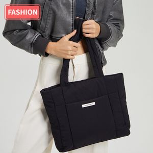 Casual Nylon Women Shoulder Bags Down Padded Lady Handbags Soft Simple Quilted Pillow Female Messenger Bag Ladies Fashion Tote Bag