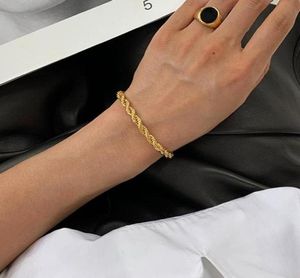 Bracciale a catena intrecciata con corda per donna, oro, minimalista, moda delicata45128005590956