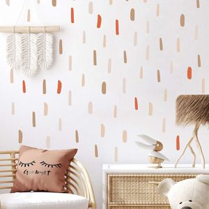 120 pçs/set Boho Cor Pinceladas Adesivos de Parede para Sala de estar Quarto Estilo Bohemia Diy Decalques de Parede Adesivos Decorativos Pvc