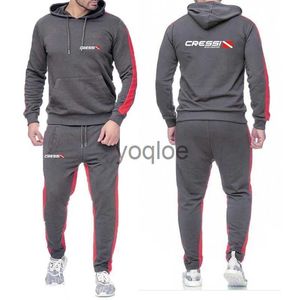 Masculinos Tracksuits 2023 Homens Novo Scuba Dive Cressi Primavera e Outono Hoodie Sweatpant Harajuku Jaquetas Esportes Confortáveis Lazer Gradiente Terno J231213