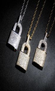 Hip Hop Gouden Ketting Sieraden Mode Heren Dames Zilver Iced Out Lock Hanger Kettingen7451594