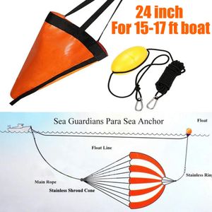 Kayak Accessories Boat Float Tow Rope Marine PVC Sea Anchor Drift Drogue Drifting Brake Rowing with 30ft Retrieving Throw Line 231212
