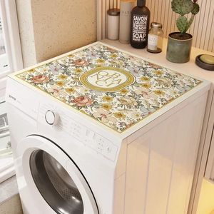 Dust Cover Printed Covers Home Washing Machine Microwave Oven Protecor Fridge Top Mat Table Pad Absorbent Floor Bathroom 231212
