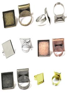 Beadsnice Fashion Jewelry Components Square Ring Bezel Base DIY mässing Ring Blanks Justerbar tom ringbas för handgjorda ID 322498015622