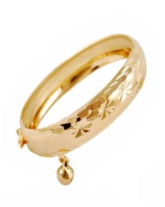 Europe and America Children Bangle 18K Yellow Gold Plated Bell Bracelet Bangle for Children Little Girls Birthday Gif8348376