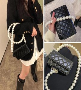 2021 Fashion Small Small Fragrant in stile Lingge Borse Pearl Messenger Leather Mobile Phone Mini 0U0M0512260T8842132