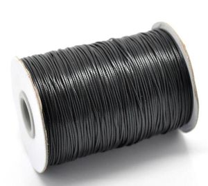 Jlb 1 rolo de 180m 1mm cordas de algodão encerado preto da moda inteira para pulseira colar acessórios de materiais diy 9988036