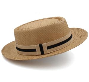 ワイドブリム帽子大きいサイズUS 7 12 UK XL MEN女性クラシックストローポークパイFedora Sunhats Trilby Caps Summer Boater Beach Travel1883957