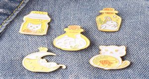 Broches de desenhos animados série animal gato coelho mulheres liga esmalte garrafa lua peixe lapela alfinetes unissex mochila de estudante roupas crachá bro4308316