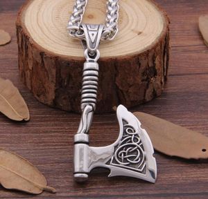 Pendanthalsband 316 Rostfritt stål Viking Axe Necklace Rune Bottle Opener Fit Man Gift81565662374963