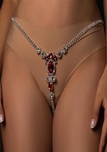 Połączenie Bell Bell Pierścienie seksowna bielizna czerwona kryształowe biczowanie biżuterii dla kobiet plażowy bling brzuch łańcuch łańcucha Linge4152743