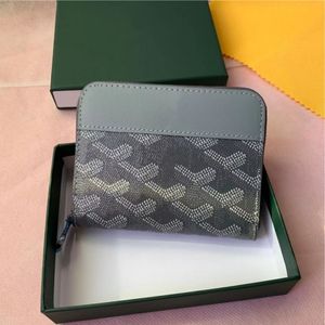 Kvinnor Mens Short Wallet Mini Card Holder Men Walls Designer Wallet Square Holders Organiser Purse dragkedja tryck Letters Multi Colors 5A