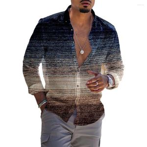 Men's Casual Shirts Party T Dress Up Mens Shirt Daily Fitness Four Seasons Long Sleeve M-2XL Printed Band Collar Button Down