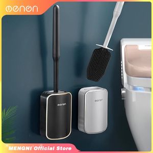 Toilet Brushes Holders MENGNI High Quality Luxury Toilet Brush Bathroom Wall-mount Quick Draining Clean Tool Cleaning Brush Bathroom Accessories Sets 231212