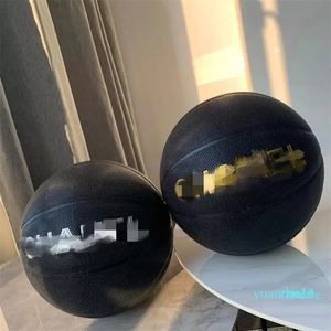 Черные серебряные баскетбольные мячи с подписью Merch, памятное издание, игра из искусственной кожи High 11, размер 7, в помещении или на открытом воздухе
