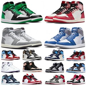 Jumpman High Men Basquetebol Sapatos Universidade 1 Azul Couro Hyper Royal Smoke Cinza 1s Chicago Vermelho Escuro Mocha OG Digital Rosa Mid Outdoor Treinadores Sapatilhas Tamanho Grande 13