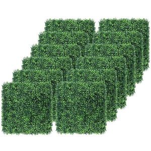 Decorative Flowers & Wreaths Pcs Artificial Boxwood Grass 25x25cm Backdrop Panels Topiary Hedge Plant Garden Backyard Fence Greene279y