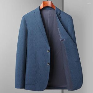 Ternos masculinos de alta qualidade casual terno outono e inverno tendência grossa tira malha jaqueta elástica livre engomar único oeste