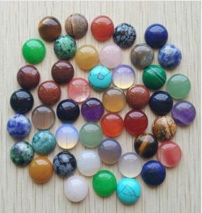 30 Stück, 12 mm, verschiedene Natursteine, gemischte runde Cabochon-Steinperlen für DIY-Schmuckherstellung8322950