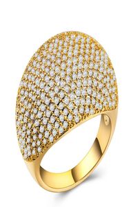Luksusowe dwa kolory srebrne lub złote pierścionki z setką sześciennej cyrkonii pierścień palców dla dziewczyn039s Prezent z 2950917