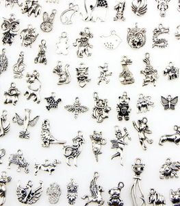 Assorted 100 Designs Animal Charms Cat Pig Bear Bird Horse Dog Squirrel Ox... Pendants For DIY Necklace Bracelet Jewelry Making3901360