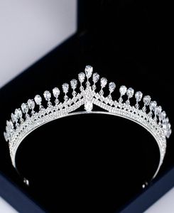 Donne di lusso Princess Crown Head Abch Crystal Rhinestone Tiara e Crown Wedding Hair Band Gioielli Accessori per capelli da sposa in argento1762677