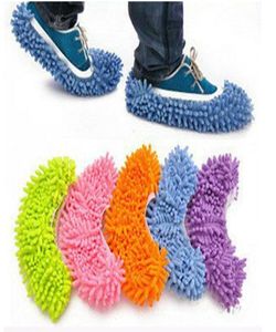 50 Pairs100pcs Dust Chenille Microfiber Mop Slipper House Cleaner Lazy Floor Cleaning Foot Shoe Cover by DHL7421744