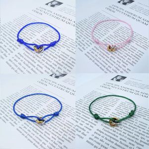 Designer pulseira para mulher homens charme pulseiras moda trindade pulseira de prata esterlina trindade anel corda pulseira três anéis alça de mão presente de ano novo