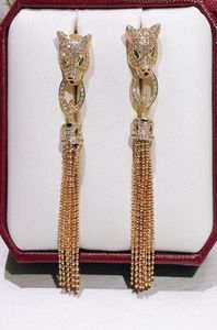 Fashion personality domineering street style tassels leopard Earrings party high quality women Silver needle 9257384355