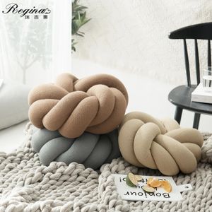 Pillow Regina Cotton DIY Hand Knot Back Cushions Cozy Car Lumbar Home Decorative Sofa Seat Cushion Soft Office Rest Pillows 231212