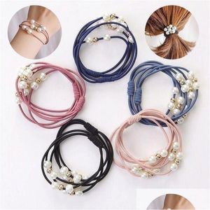 Hair Accessories Fashion Korean Version Head Rope Adt Pearl Son Ins Web Celebrity Tie Manufacturers For Straight Rubber Band Strong Dhvaf