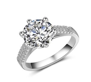 Anéis de casamento genuínos de alta qualidade coroa grande 2 quilates simulação moissanite anel woman039s propor jz0396931803