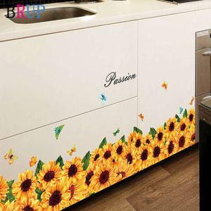 137*36 cm Piękne naklejki na ścianę słoneczkową Baseboard Naturalny wystrój domu do kuchennej sypialni moda PVC winylowe naklejki ścienne