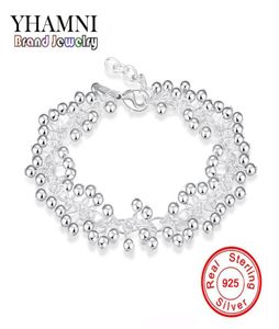 Yhamni luxo real 925 prata esterlina jóias moda pulseiras para mulheres clássico charme pulseira s925 carimbado h0175874254