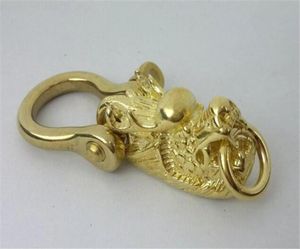 Edition Dragon Head FOB Solid mässing Key Chain Ring Hook Wallet Clip Copper Gift Halloween Cosplay Key Ring Car Keychain Pendant4351959698