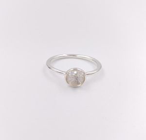 Anéis de banda de cristal de rocha de gota de abril autênticos 925 anéis de prata esterlina se encaixam joias de estilo europeu Andy Jewel 191012RC6612460
