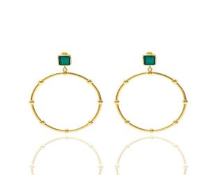 luxury jewelry women designer errings gold malachite hoop huggie ins fashion earrings and diamond clavicle chain jewelry suits5303439