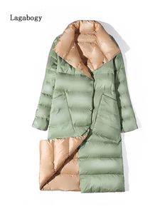 Mulheres Down Parkas Mulheres Dupla Face Long Slim Down Jacket Inverno 90% Pato Branco Down Casaco Feminino Duplo Breasted Quente Parka Neve Outwear 231213