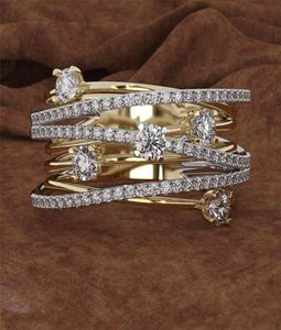 14K 3 Kolory Złoty Pierścień dla kobiet Topaz 1 CT Kamień Bizuteria Anillos Silver 925 Biżuteria Zaangażowanie Diamentowe Pierścienie 3169267