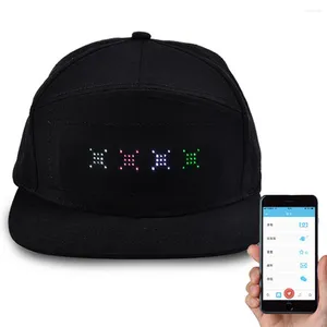 Bonés de bola chapéu display tela led boné moda ao ar livre brilhante unisex beisebol luminoso chapéus exclusivos