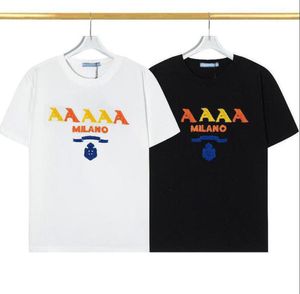 Homens Verão Camisetas Designer Tees Hiphop Tees Mens Tops com Carta Impressa Letras Coloridas Bordado Respirável Camisetas Streetwear M-3XL