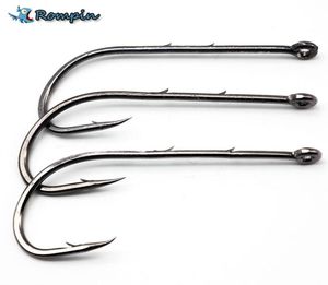 Rompin 50 Stück Angelhaken 660 Angelhaken Baitholder Schwarz Farbe Jig Big Hook 92247 Sliced Shank High Carbon Steel Hooks2723572