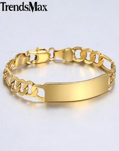 Trendsmax Baby039s Bracelet Gold Filled Figaro Chain Smooth Bangle Link ID Bracelet For Baby Child Boys Girls 5mm 115cm KGBM109631824