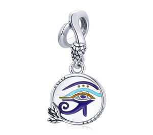 Mix Design 100 925 Sterling Silver egiziano Twin Eyes Charms Ciondolo misterioso Retro Eye perline fai da te Accessori adatti al braccialetto Gift5116969