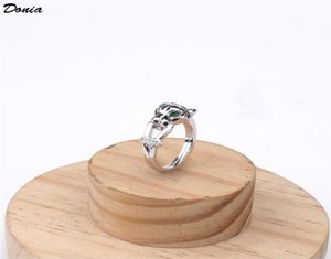 Donia Schmuck, Luxus-Ring, Mode-Set, grünes Auge, Leopard, Kupfer, mikroeingelegter Zirkon, europäisches und amerikanisches kreatives Designer-Geschenk7997694