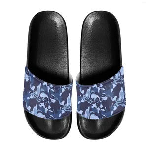 Slippers Lightweight Blue Camouflage Men Household Bath Sandals Resilience EVA Sole Comfort PU Upper Fit Casual Everyday Wear